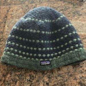 Patagonia Blue and Green Knit Hat